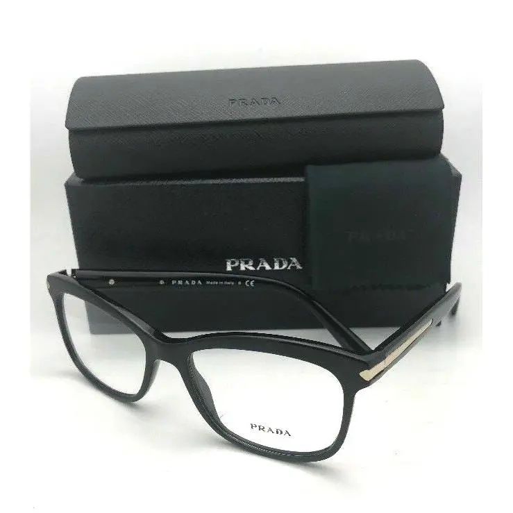 Prada Eyeglasses Vpr 10R 1AB-1O1 55-17 140 Black Gold Frame W/spring Hinge