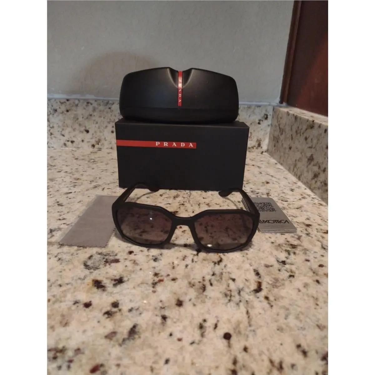 Prada Polarized Sunglasses Matte Black Frame 02v DG0-5W2