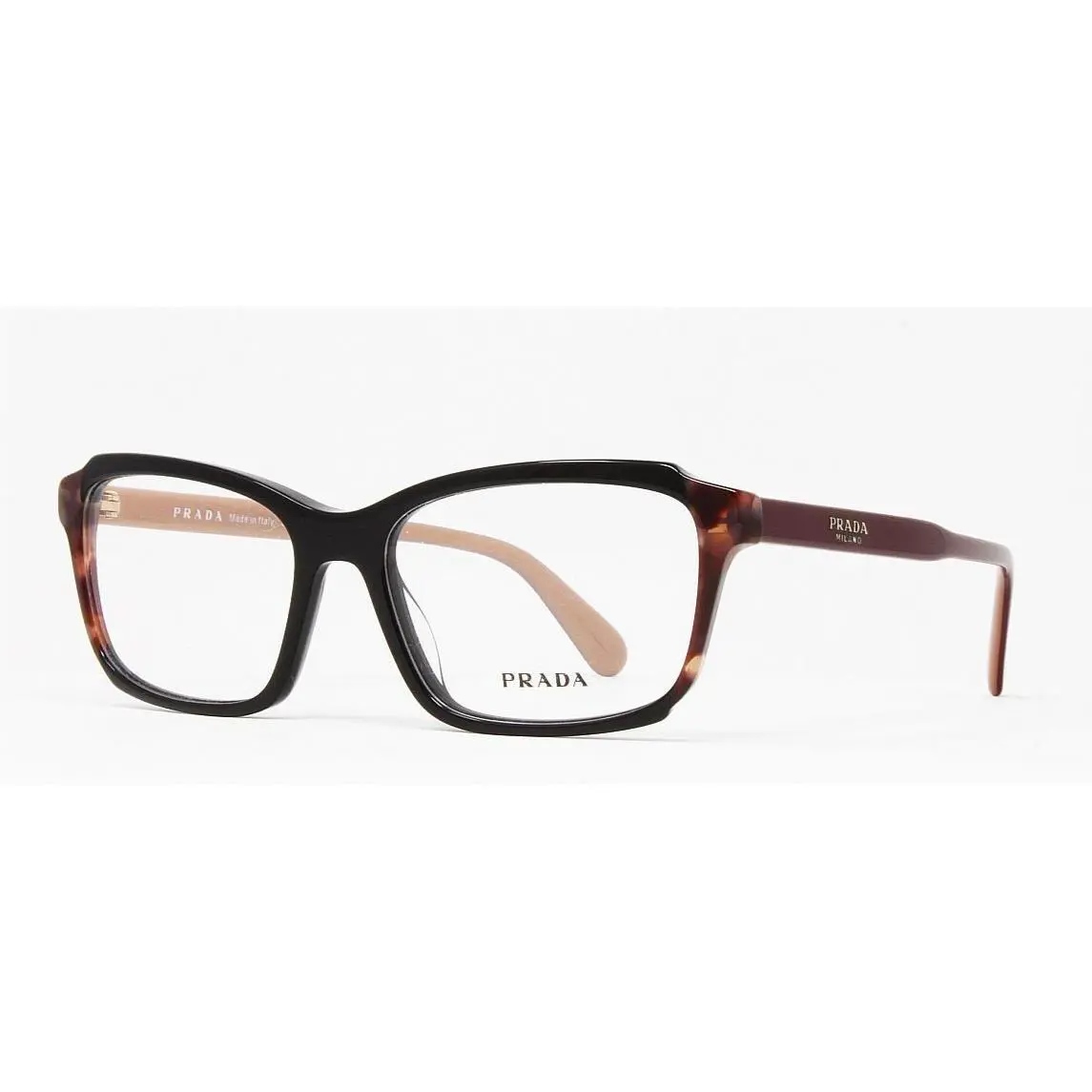 Prada PR01VV 4951O1 Black Pink Havana 53mm Women`s Eyeglasses