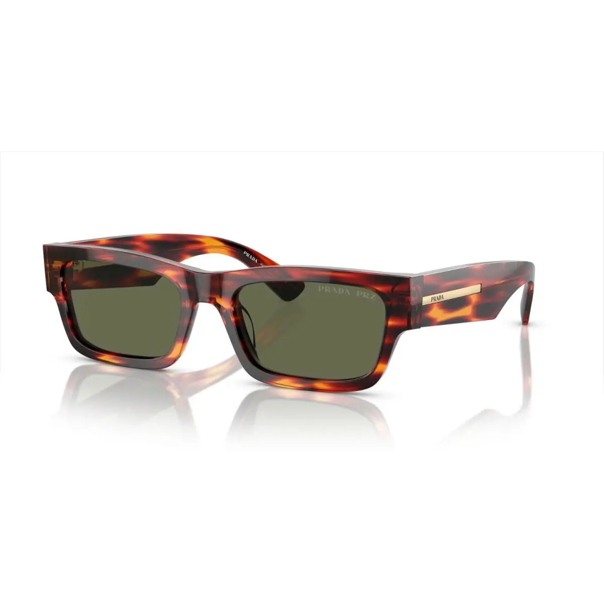 Prada PR A03S Red Black Havana/green Polarized 13O-03R Sunglasses