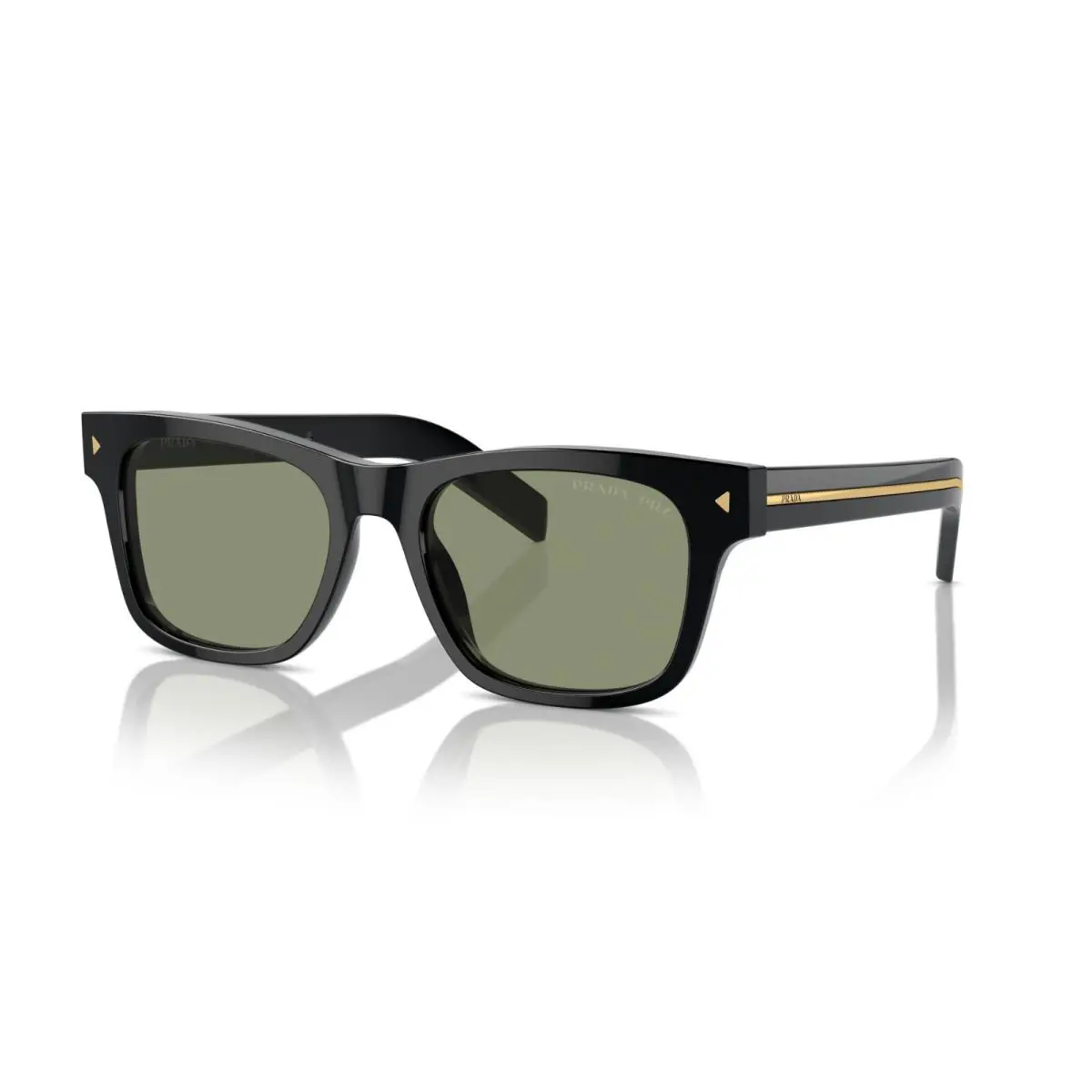 Prada PR A17S Black/green Polarized 16K-20G Sunglasses