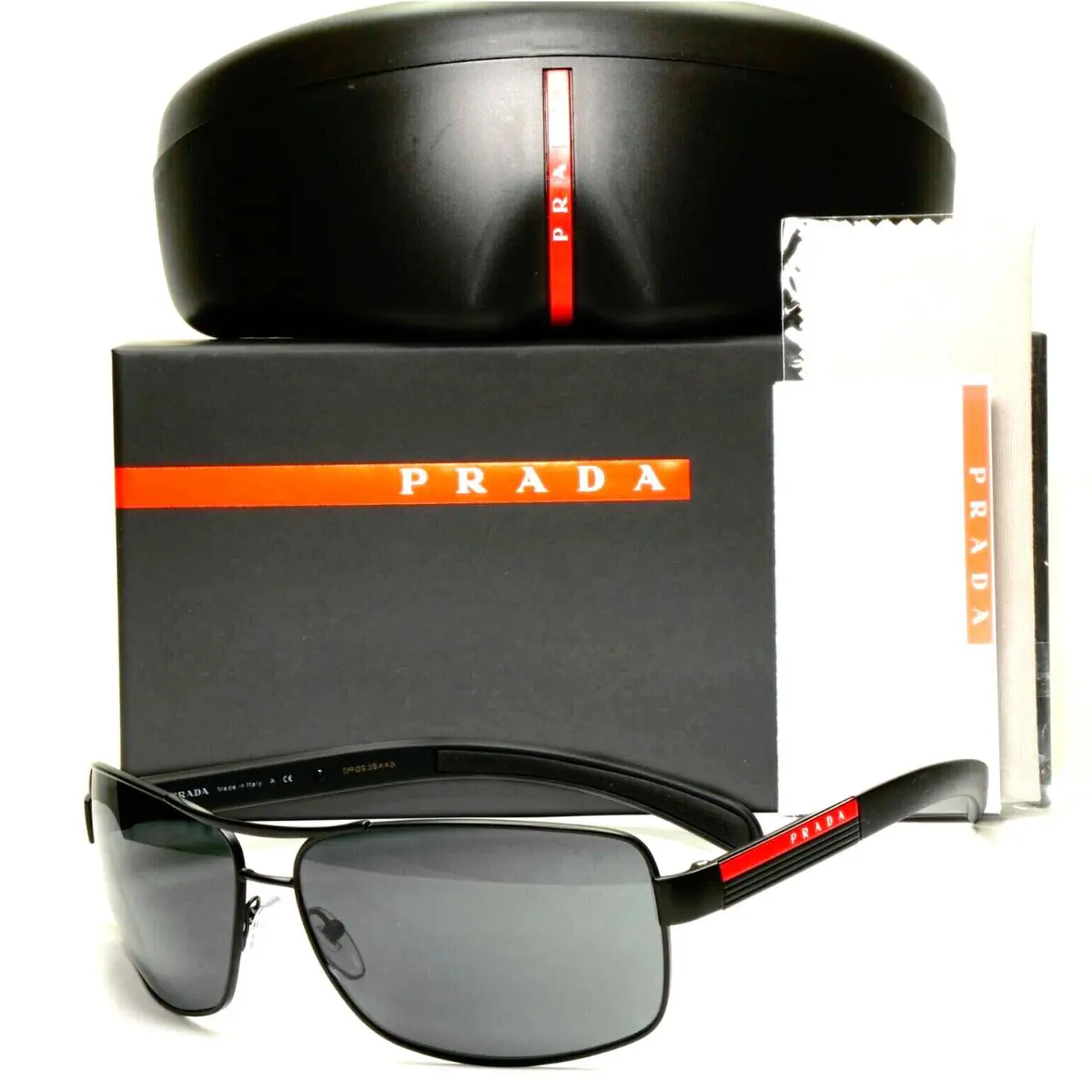 Prada Sunglasses Sps 54I 1BO-1A1 65-14 Black Frames w/ Grey Lenses