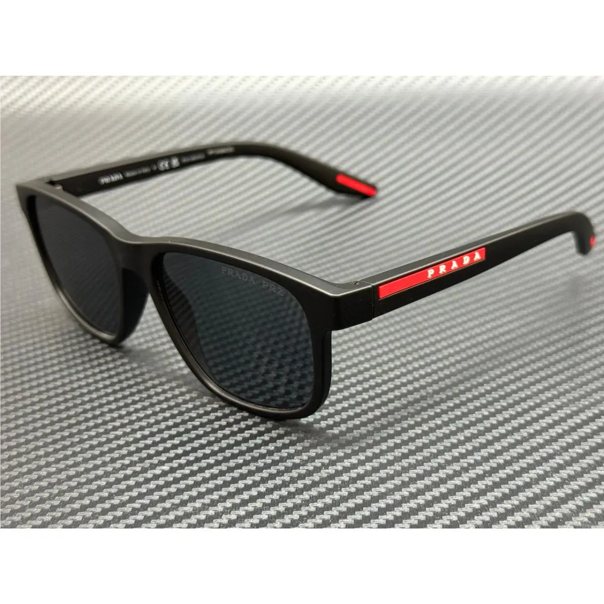 Prada Linea Rossa PS 06YS DG002G Black Grey Polarized Men`s 56 mm Sunglasses