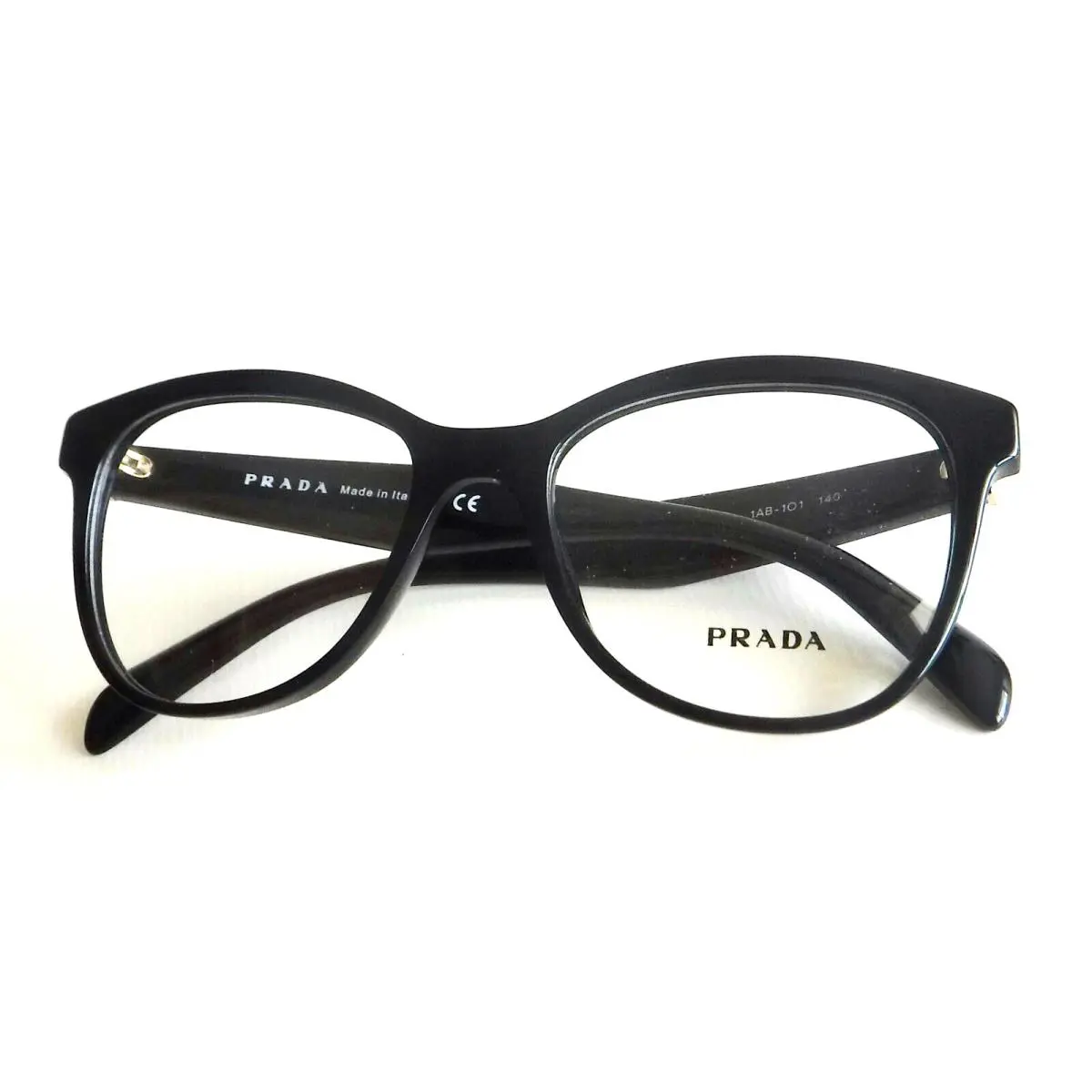 Prada Eyeglasses Vpr 12T 1AB-101 Black Frames Clear Lens Case 51-17-140