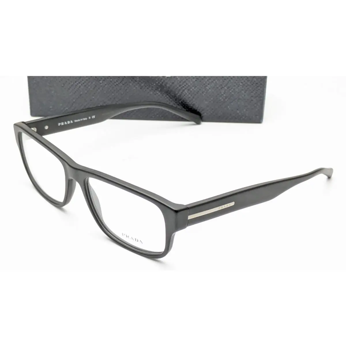 Prada VPR23R 1BO-1O1 Rectangle Matte Black Unisex Eyeglasses 56mm