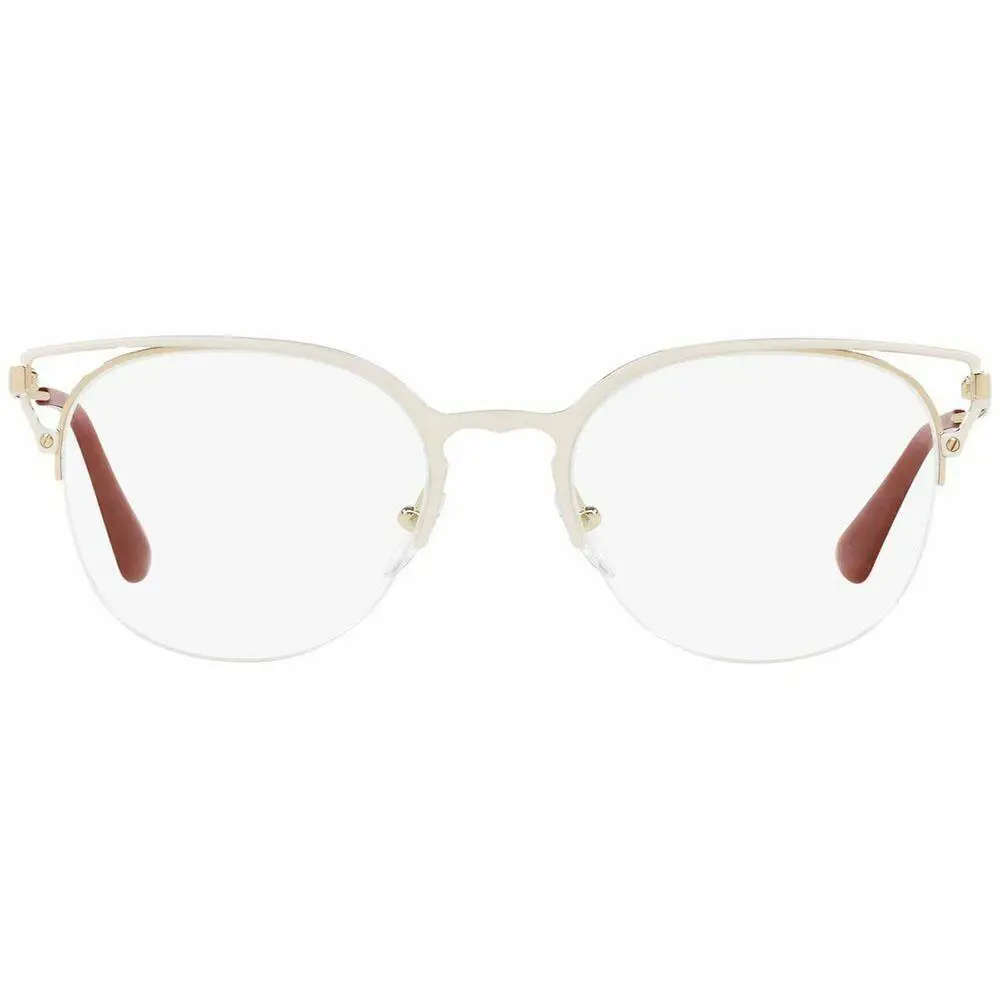 Prada Cat Eye Eyeglasses Ivory/pale Gold W/demo Lens PR64UV LFB1O1
