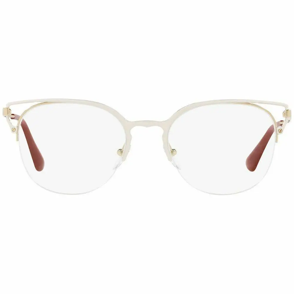 Prada Cat Eye Eyeglasses Ivory/pale Gold W/demo Lens PR64UV LFB1O1