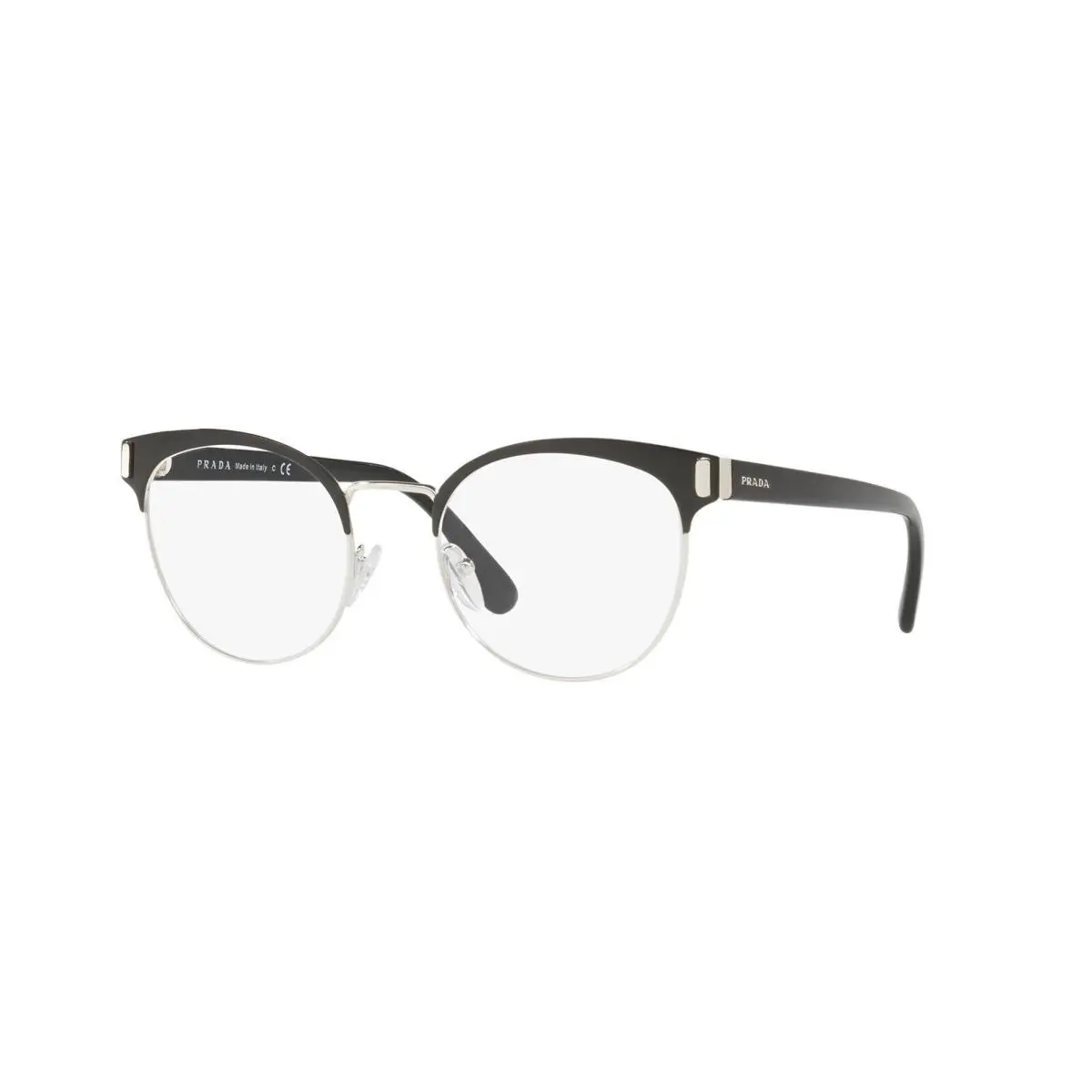 Prada Eyeglasses PR 63TV 1AB1O1 Black/silver W/ Demo Lens 52MM