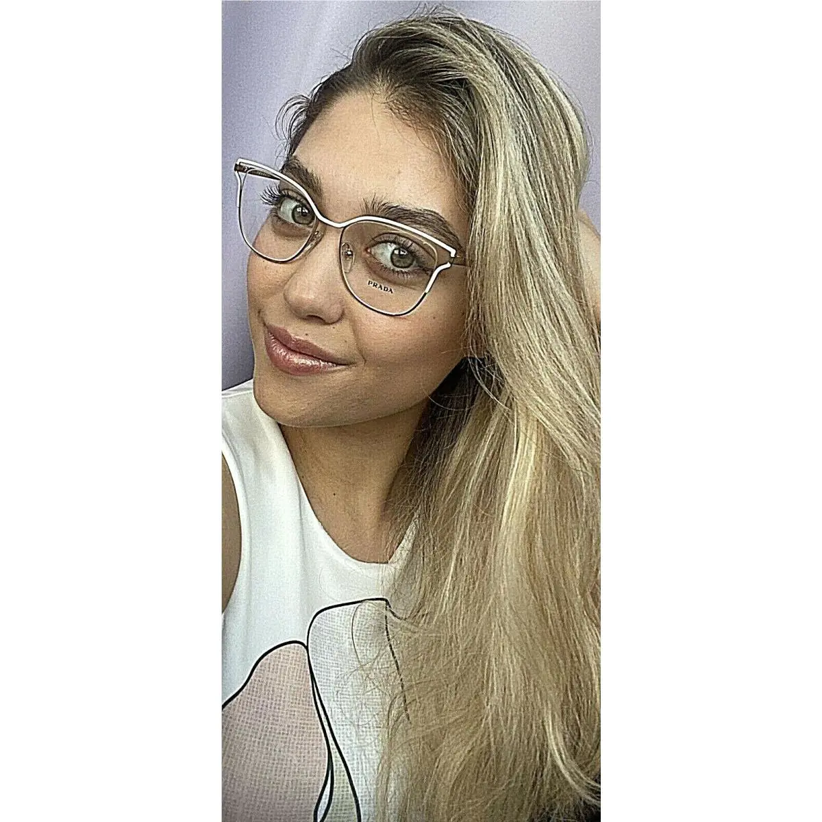 Prada Vpr 54U SL4-1O1 51mm White Oversized Women`s Eyeglasses Frame