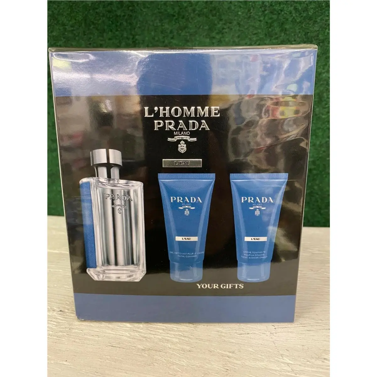 Prada L`homme L`eau 3pc Set 3.4 oz 100 mL Edt Eau de Toilette Spray For Men