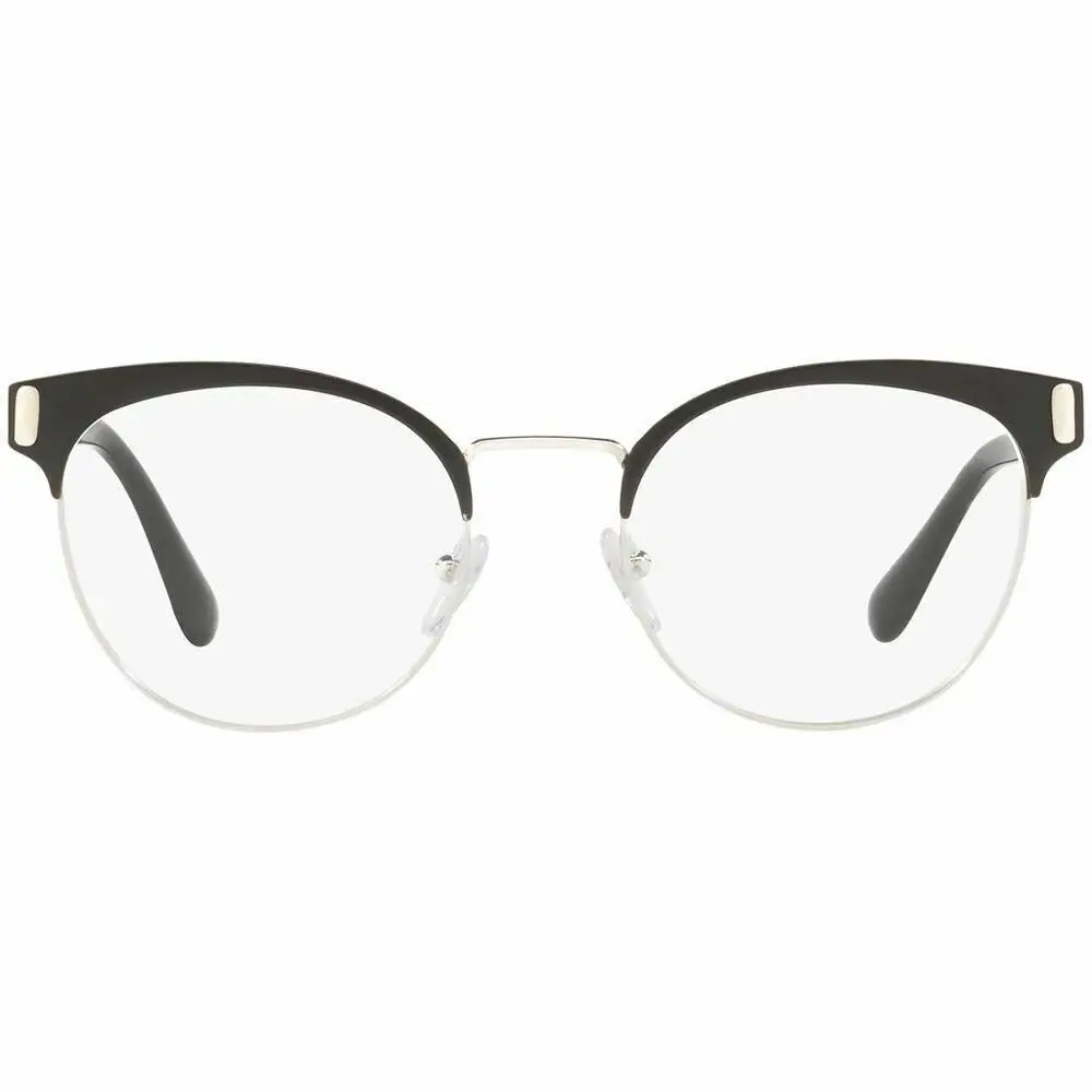 Prada PR63TV 1AB1O1 Cat Eye Women`s Eyeglasses in Silver Frame W/demo Lens