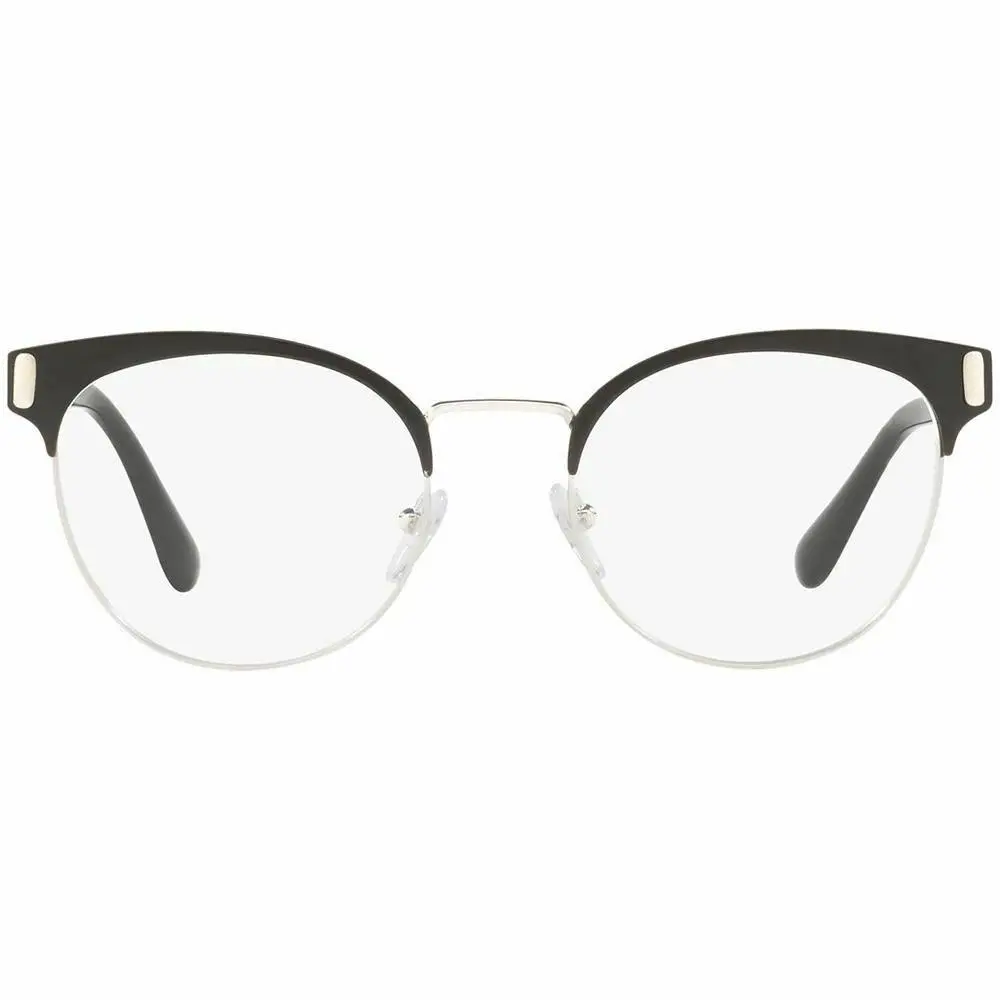 Prada PR63TV 1AB1O1 Cat Eye Women`s Eyeglasses in Silver Frame W/demo Lens