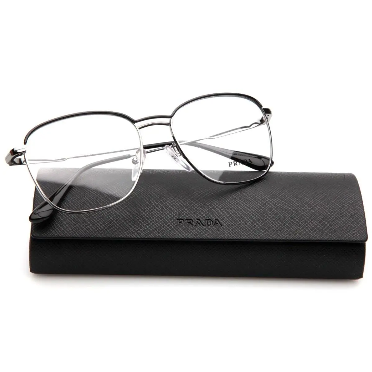 Prada Vpr 57V M4Y-1O1 Black Gunmetal Eyeglasses 54-17-140 B44mm Italy