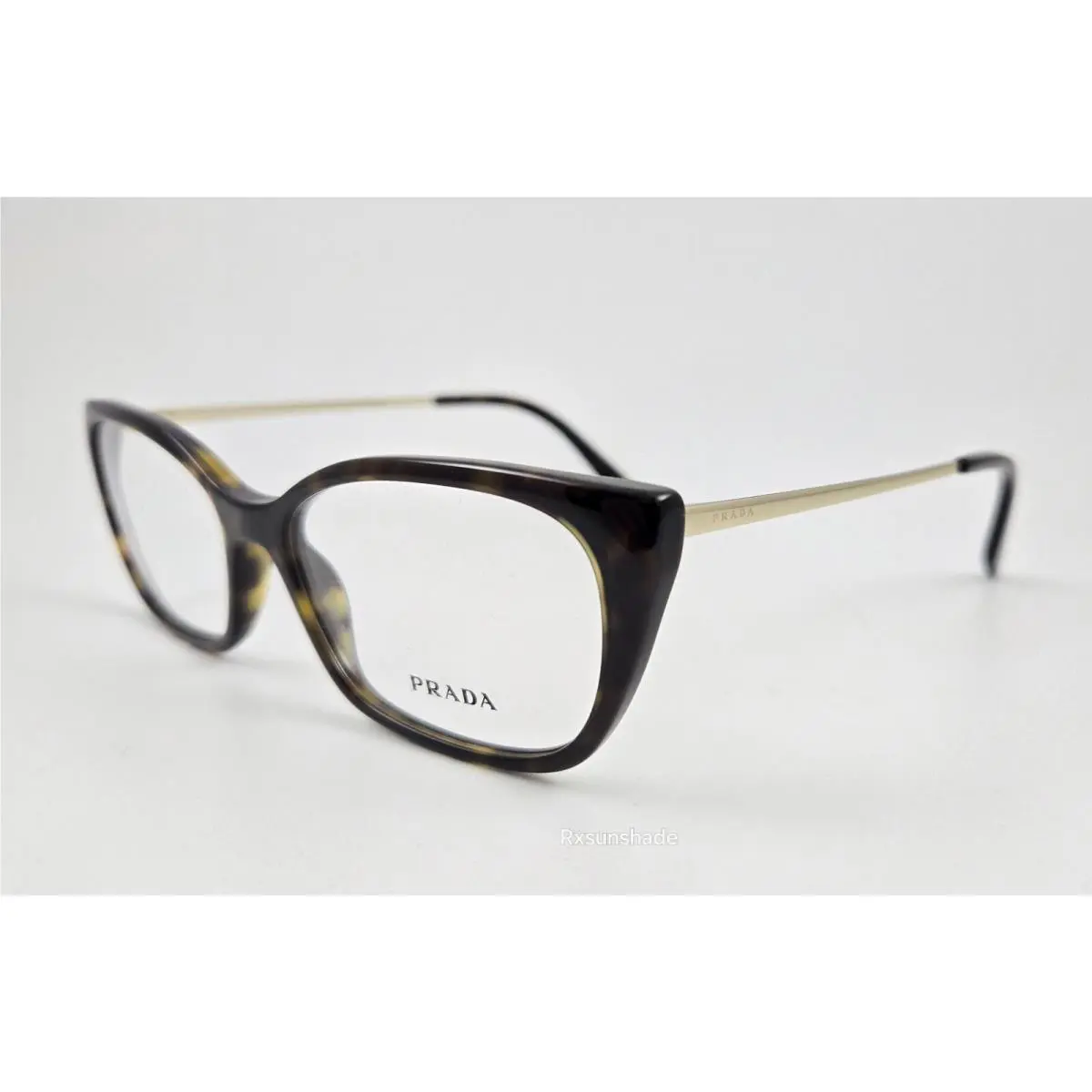Prada Eyeglasses Vpr 14X Color 2AU-1O1 Havana Gold Size 54 Women`s Cat Eye
