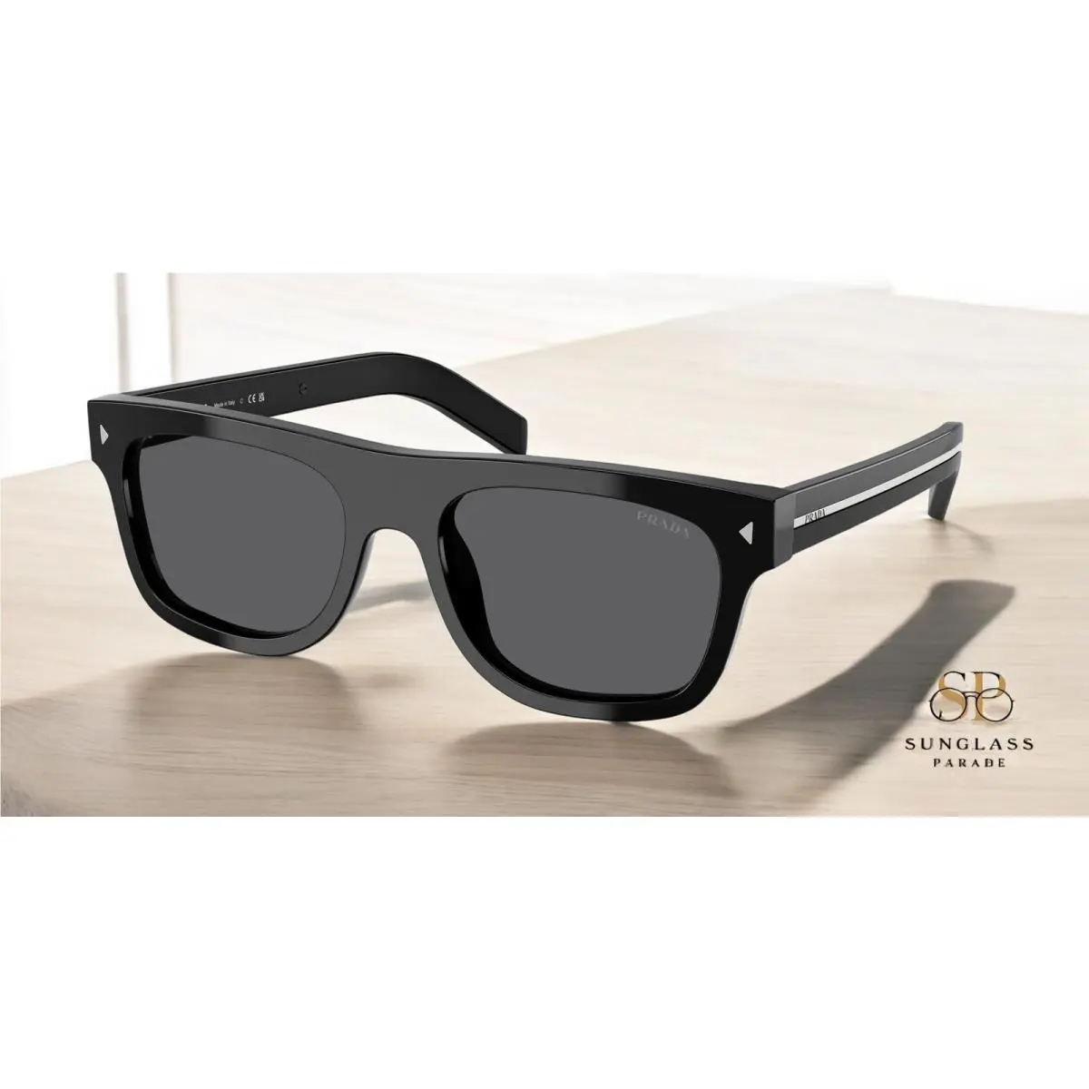 Prada PR B12S 16K731 Black Dark Grey 55 mm Men`s Sunglasses