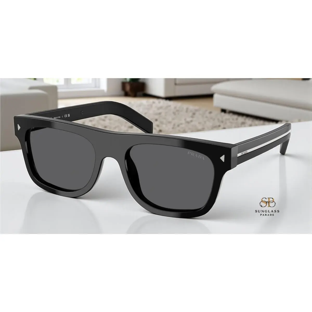 Prada PR B12S 16K731 Black Dark Grey 55 mm Men`s Sunglasses
