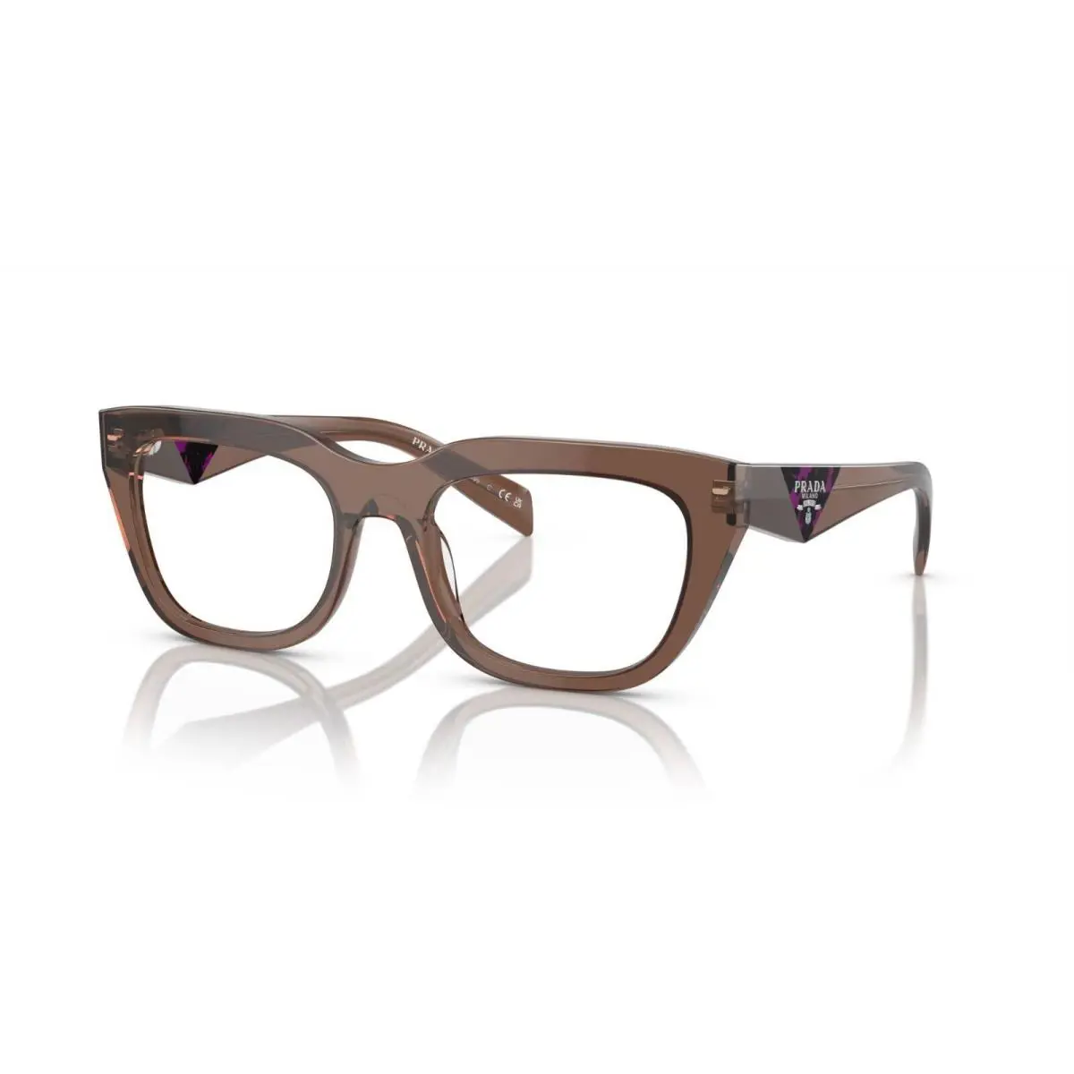 Prada PR A06V Trasparent Brown 17O-1O1 Eyeglasses