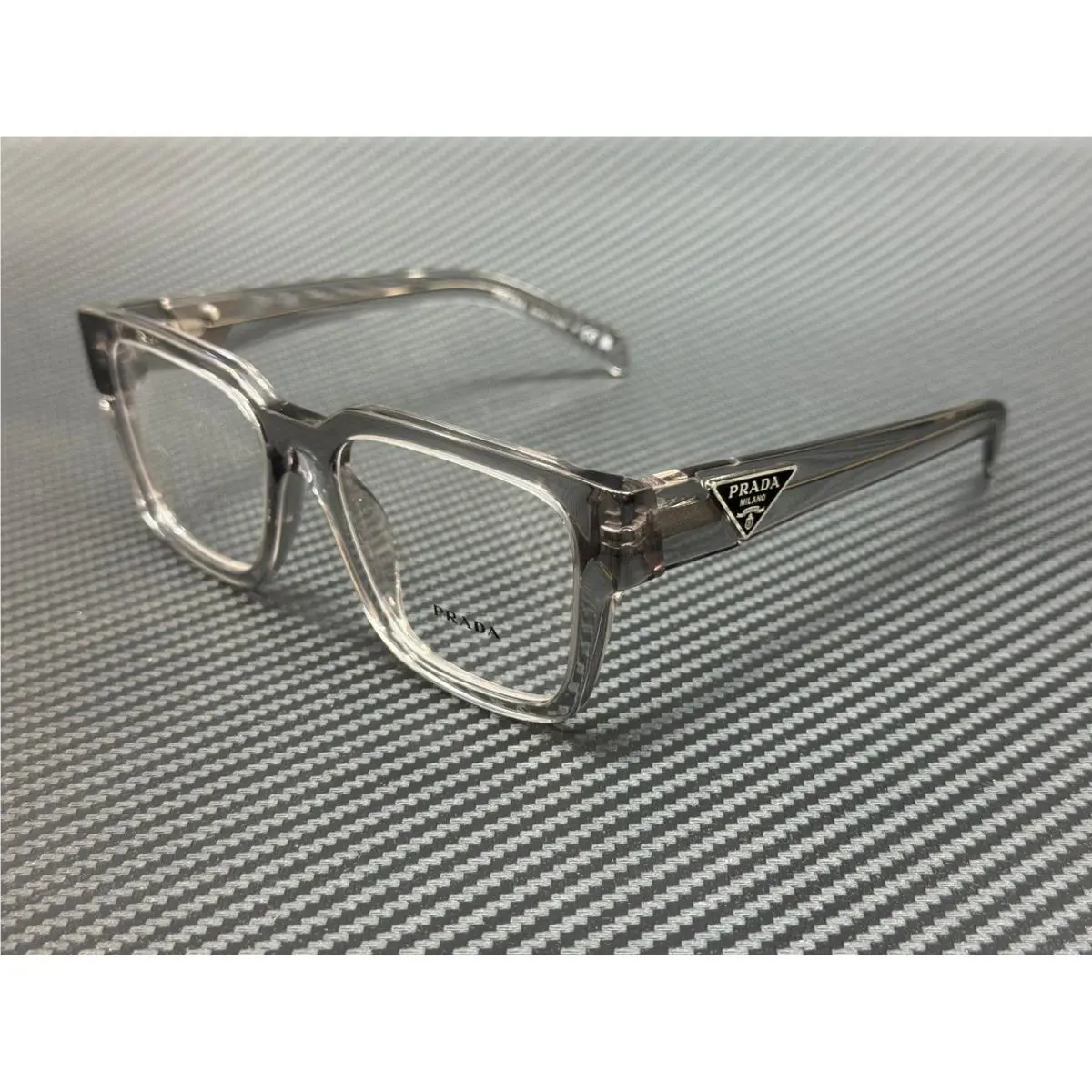 Prada PR 08ZV 18S1O1 Transparent Grey Men`s 54 mm Eyeglasses