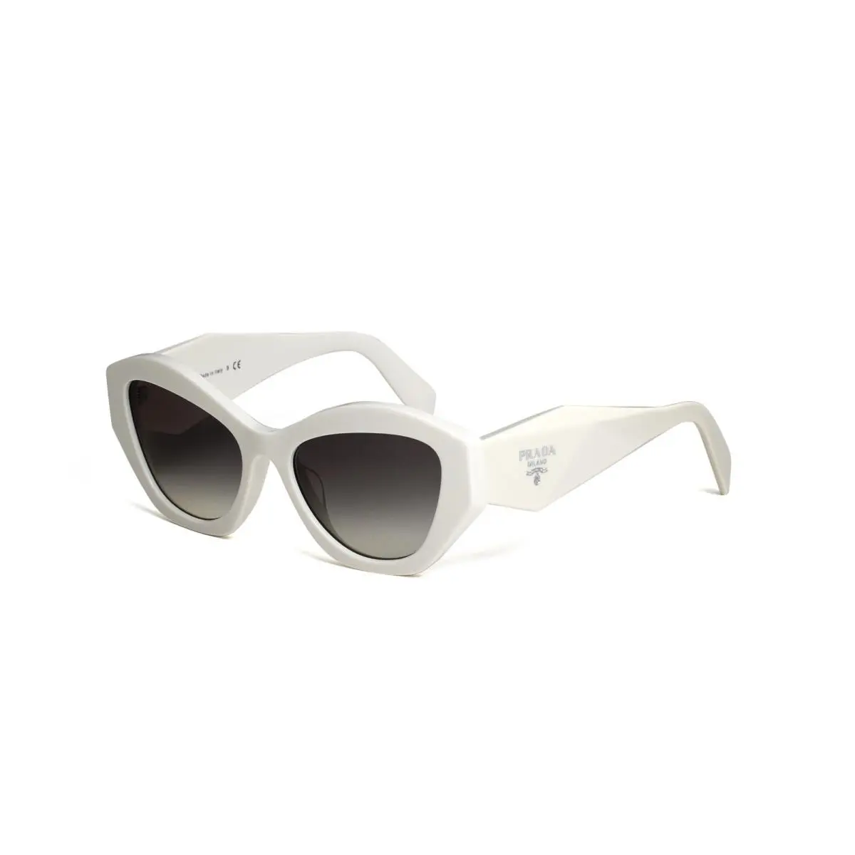 Prada PR07YSF 142130 Sunglasses White Frame Grey Gradient 55mm Lens - Frame: White, Lens: Gray
