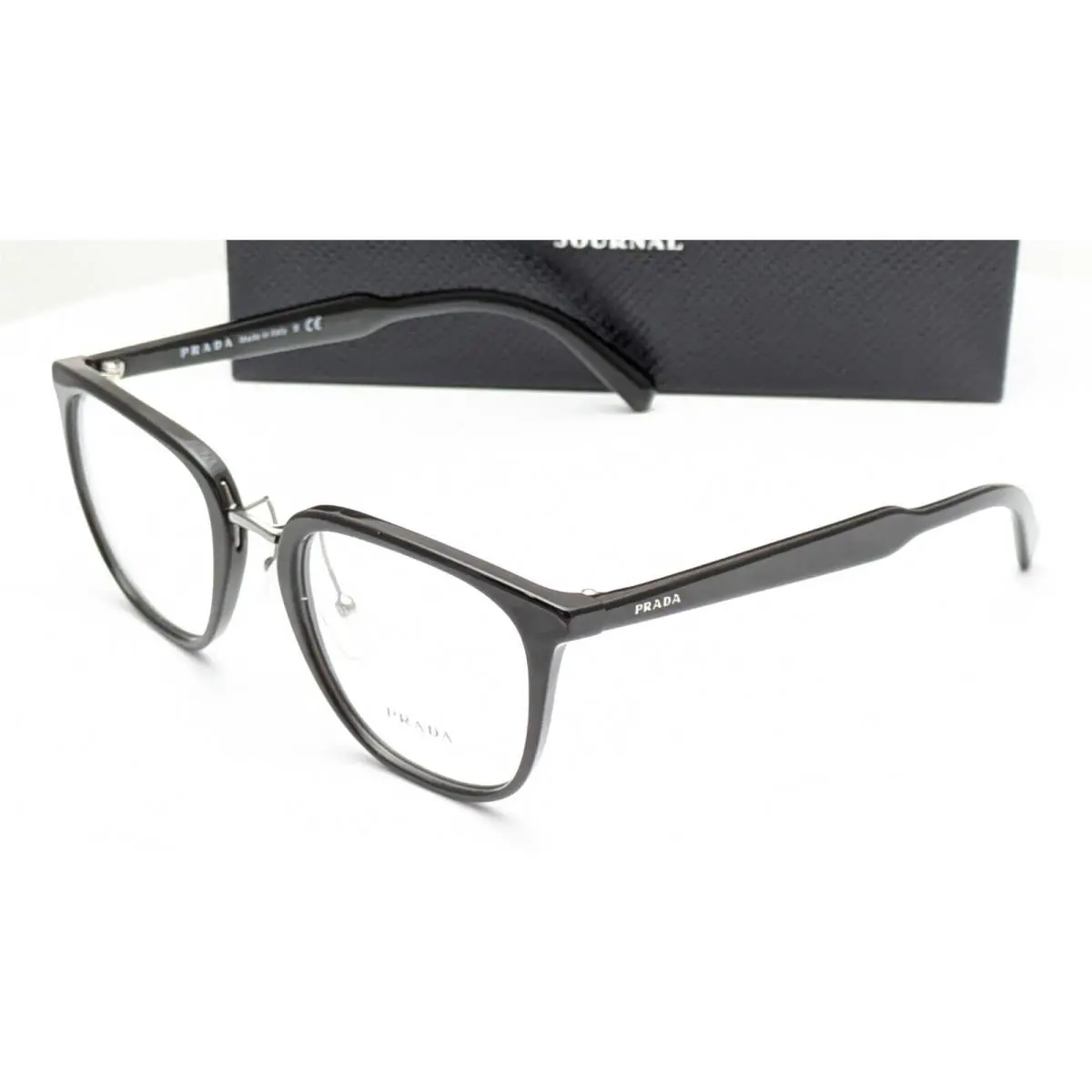 Prada Vpr 10T 1AB-1O1 Rectangle Gloss Black Unisex Eyeglasses 51mm