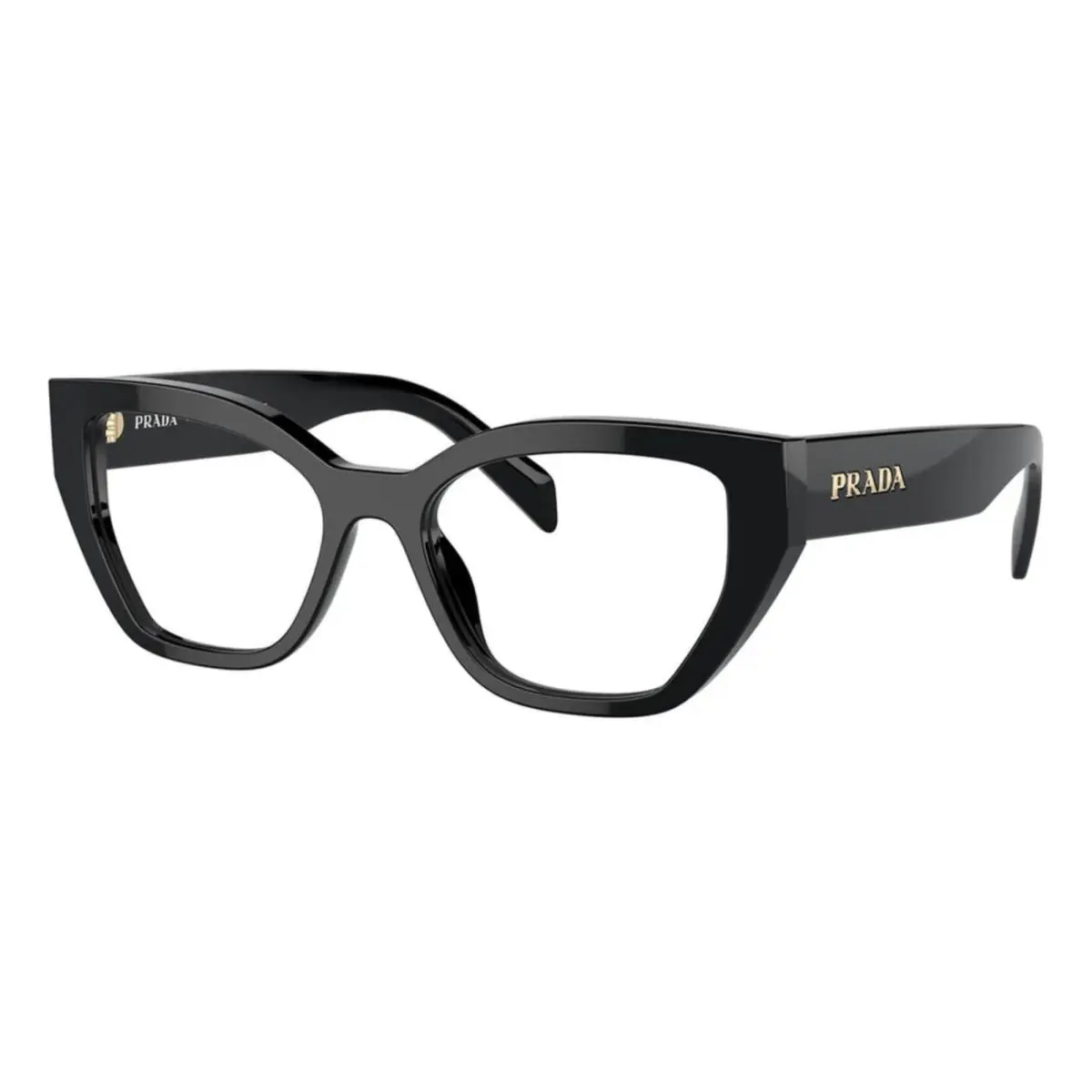 Prada Eyeglasses Vpr A16 16K-1O1 53-18 145 Large Shiny Black Cat-eye Frames