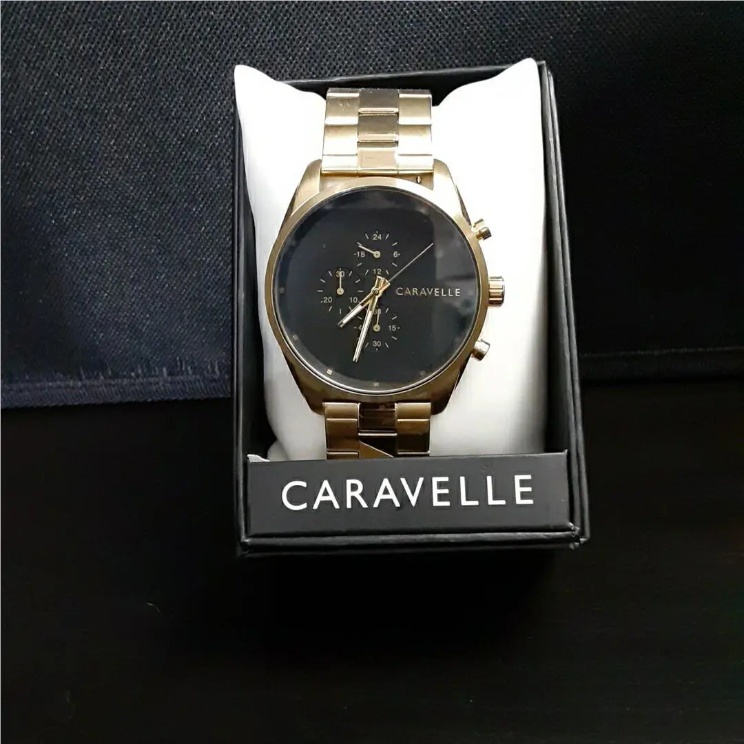 Caravelle by Bulova Men`s Quartz Chronograph Gold Watch 44A113