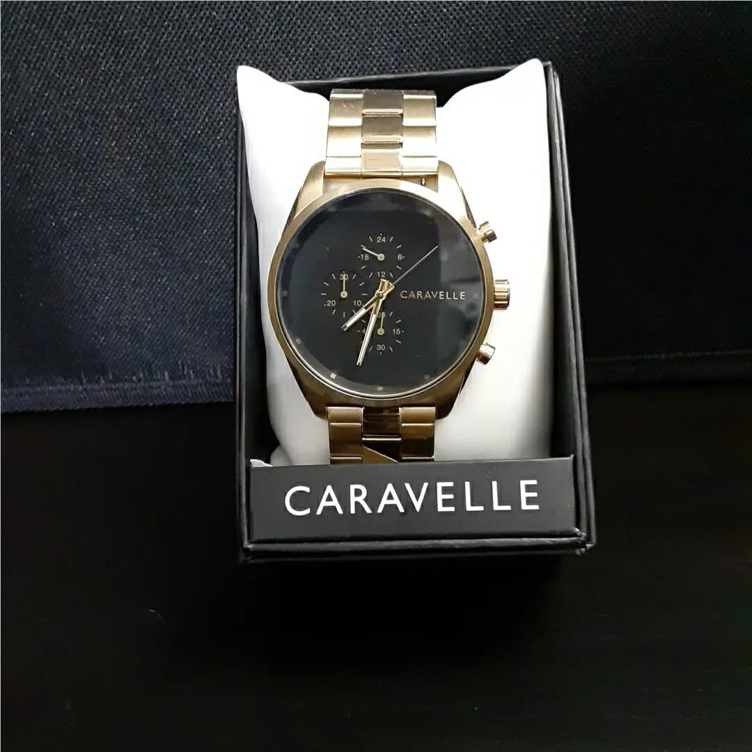 Caravelle by Bulova Men`s Quartz Chronograph Gold Watch 44A113