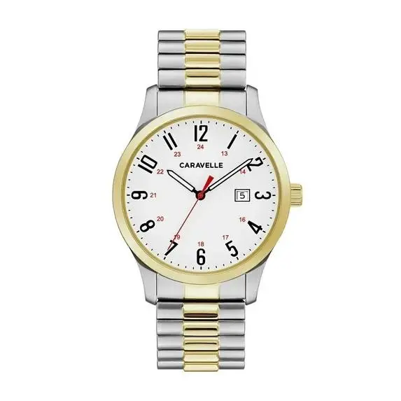 by Bulova Men`s White Watch - 45B147 by Caravelle