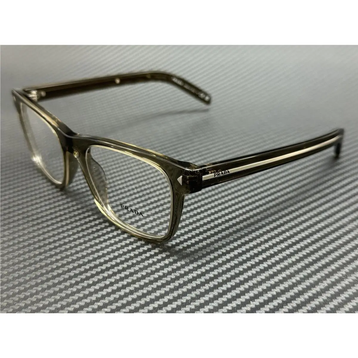 Prada PR A13V 18T1O1 Transparent Brown Men`s 54 mm Eyeglasses
