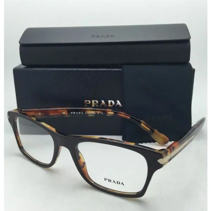 Prada Eyeglasses Vpr 16S UBS-1O1 52-18 140 Top Brown on Tortoise Frames