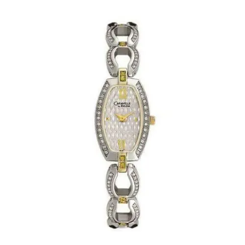by Bulova 45L101 Crystals Two Tone Stainless Steel Watch by Caravelle