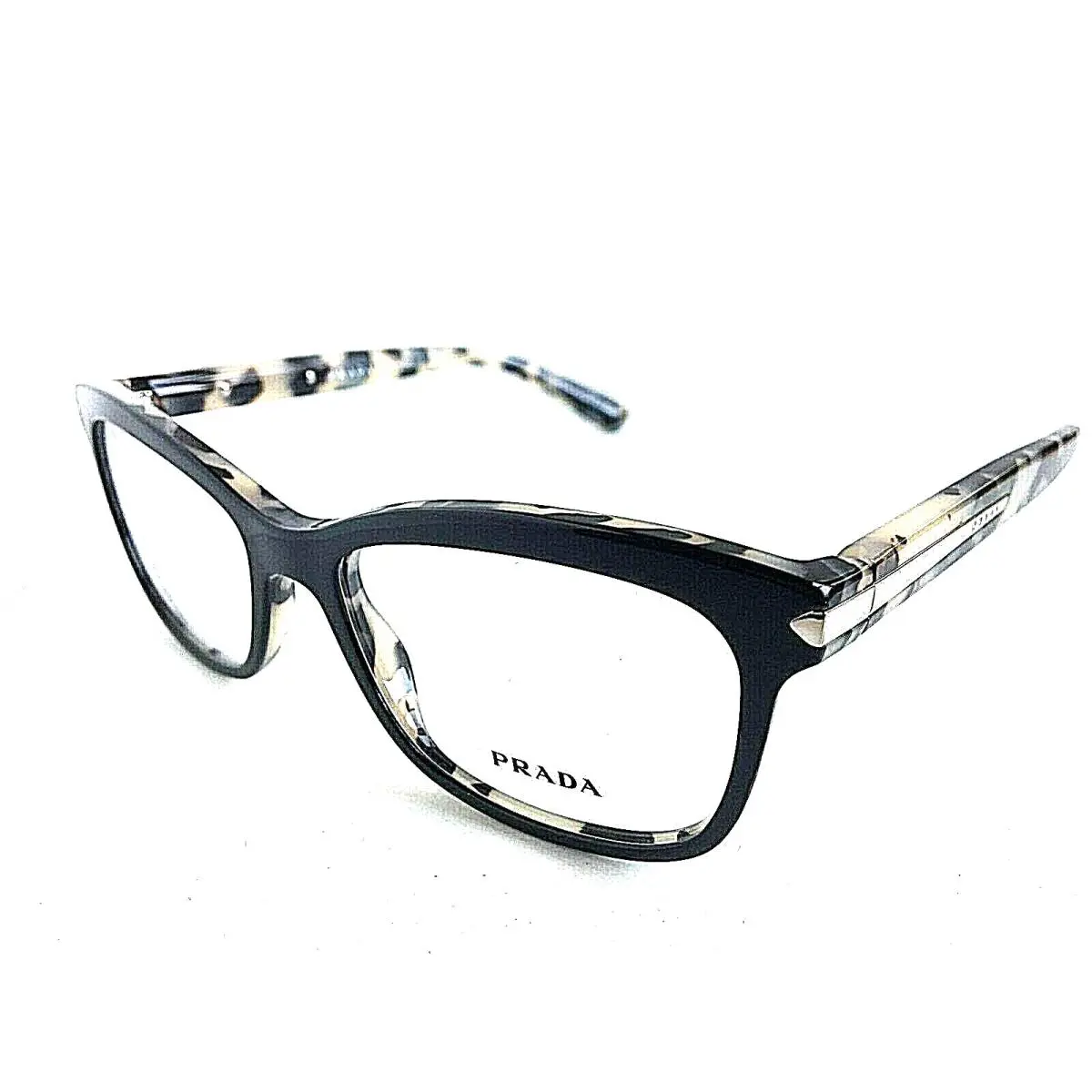 Prada Vpr 10R ROK-1O1 53mm Black Cat Eye Women`s Eyeglasses Frame