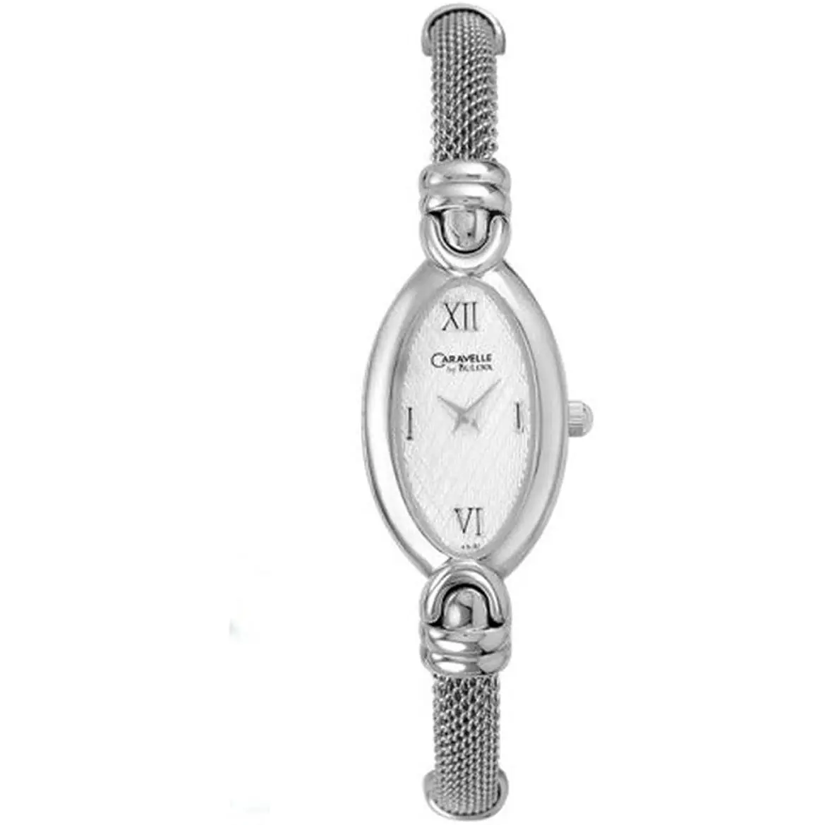by Bulova 43L97 Ladies Stainless Steel Oval Mesh Bracelet Watch by Caravelle