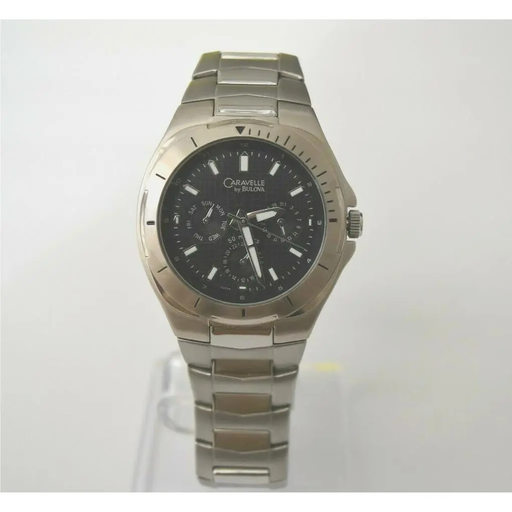 Caravelle By Bulova SS Black Dial 43C08 Watch