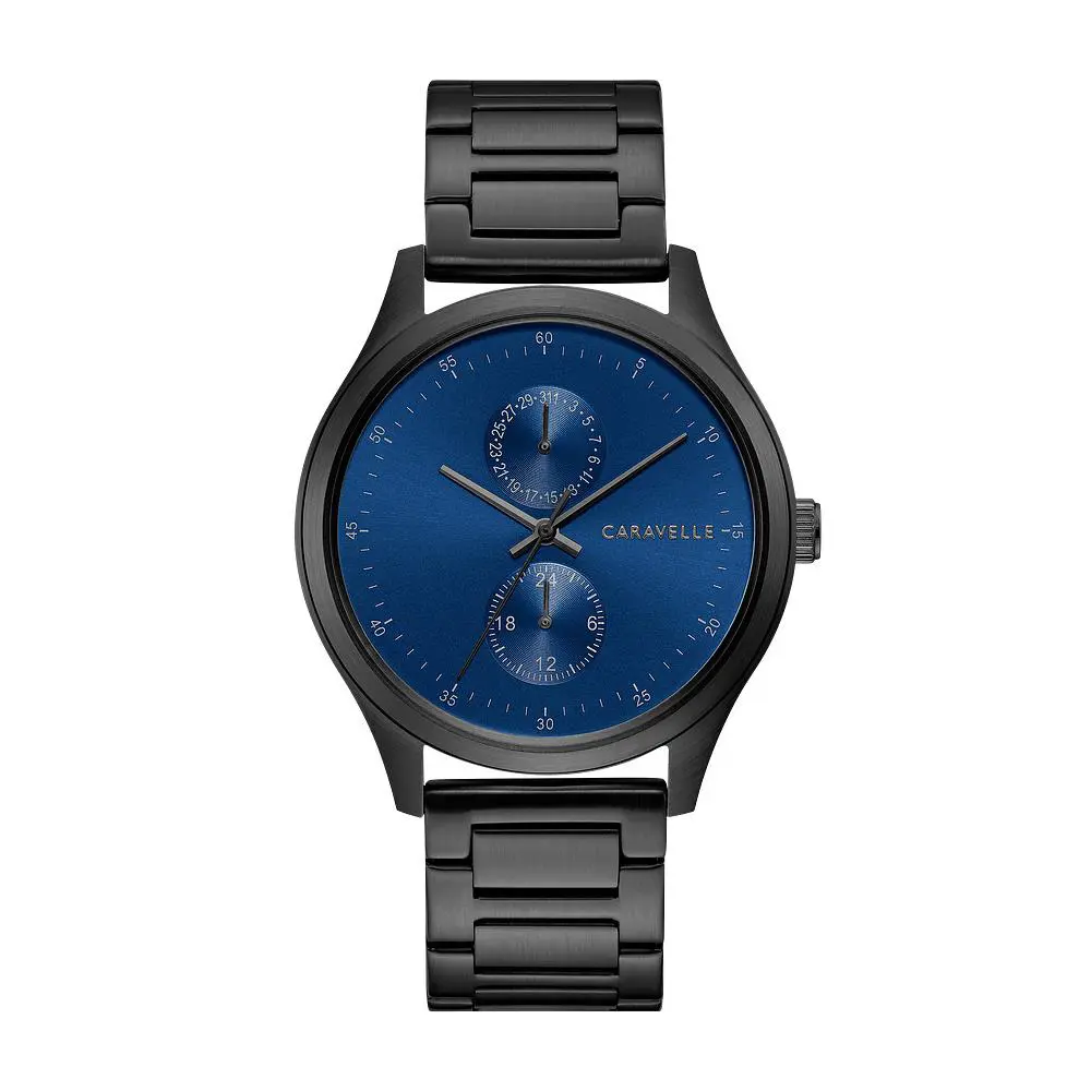by Bulova Min Max Black Tone Blue Dial Mens Watch 45C116 by Caravelle