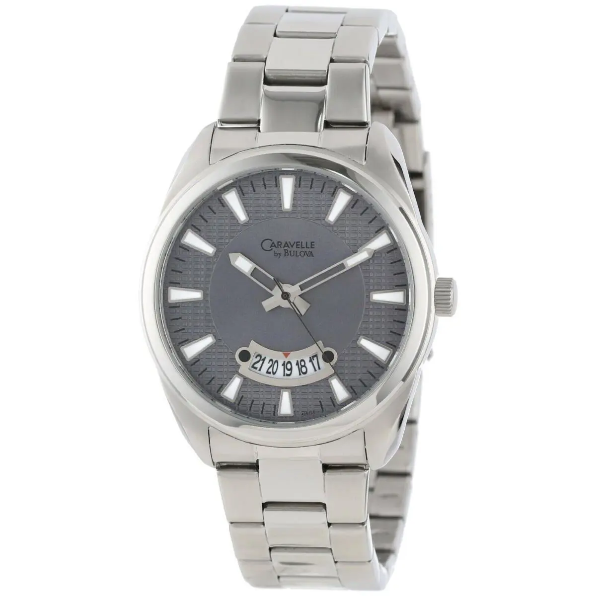 Caravelle By Bulova Stainless Steel Gray Dial 43B126 Watch - Dial: Gray, Band: Silver, Bezel: Silver