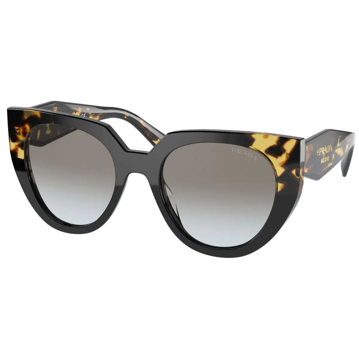 Prada Monochrome PR 14WS Black Blonde Havana/grey Shaded 389-0A7 Sunglasses