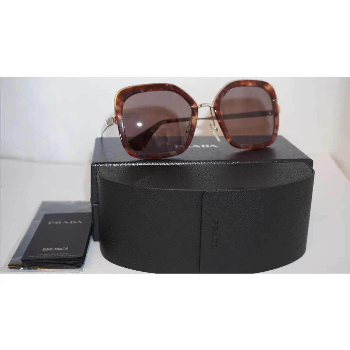 Prada Sunglasses Tortoise Pink Silver Brown PR 57US UE06X1 54 22 140