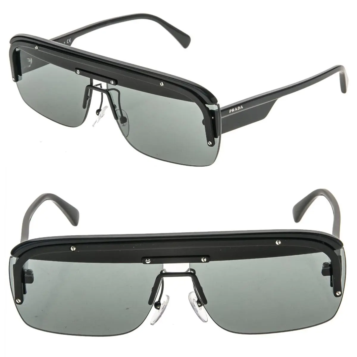 Prada Game Mask PR15US Black Unisex Contemporary Fashion Sunglasses Runway 15U