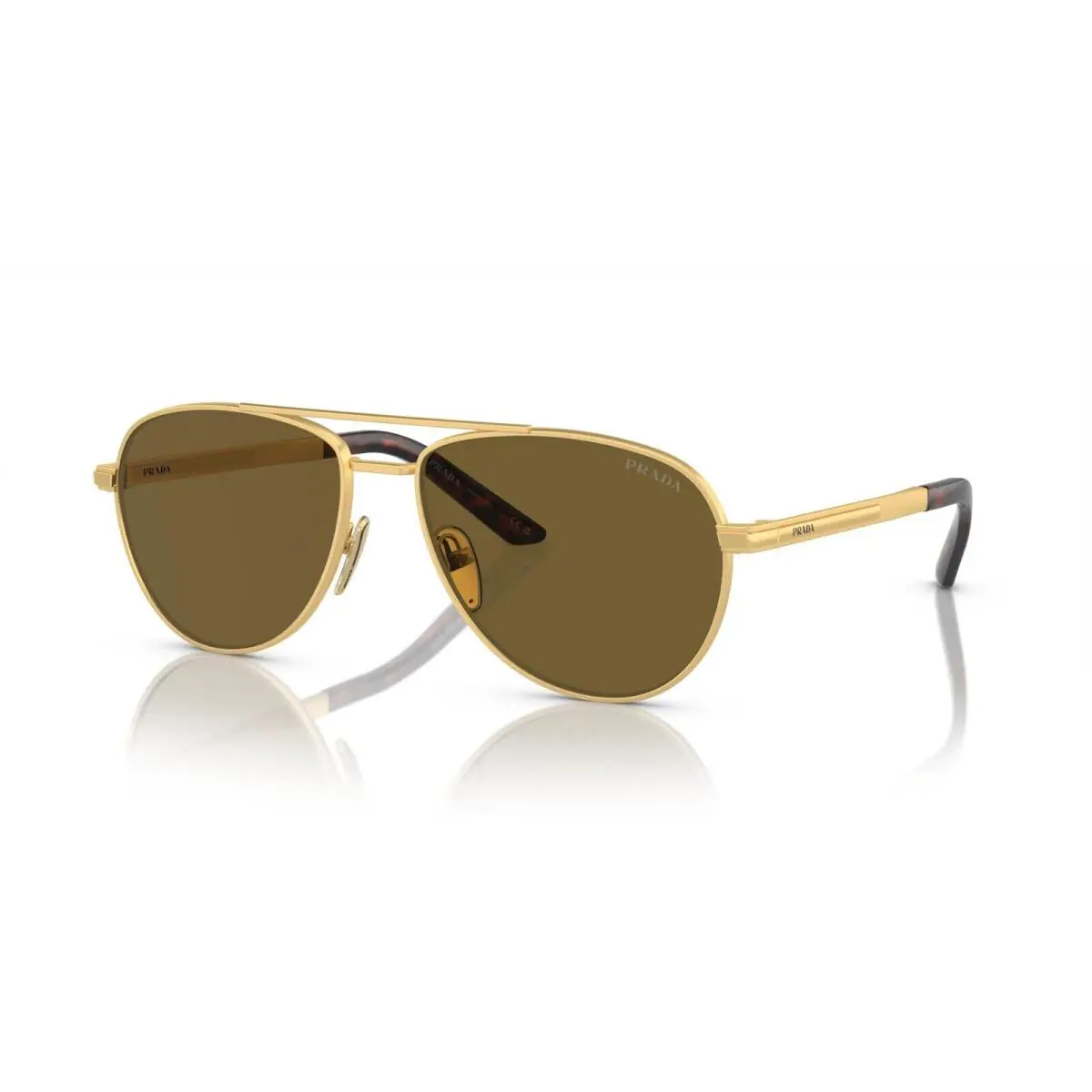 Prada PR A54S Matte Gold/dark Brown 1BK01T Sunglasses