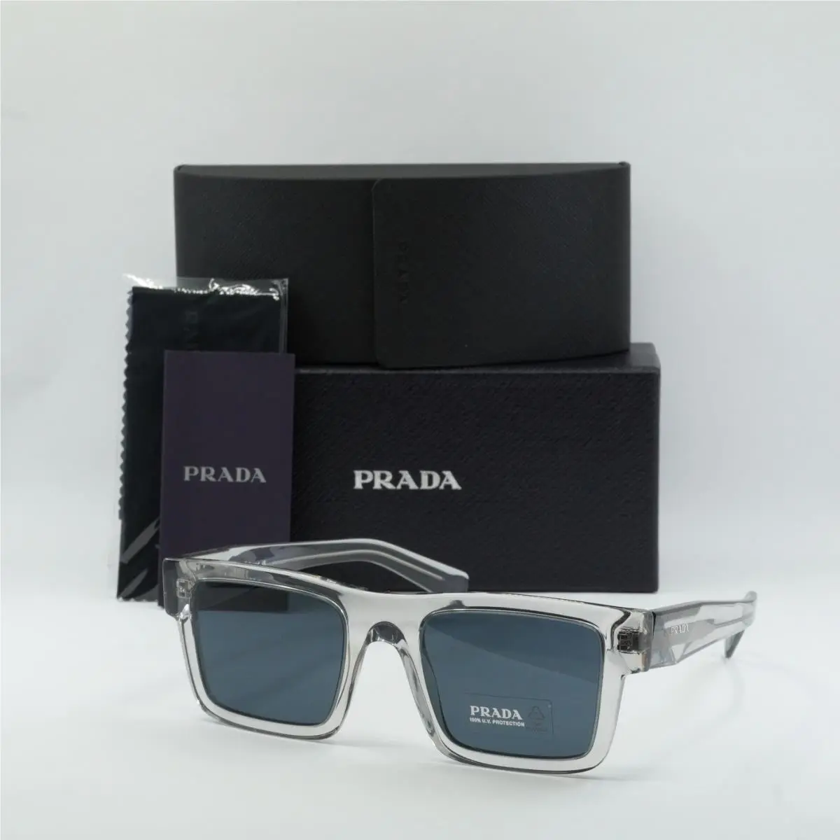 Prada PR19WS U4309T Crystal/grey/dark Grey 52-21-145 Sunglasses