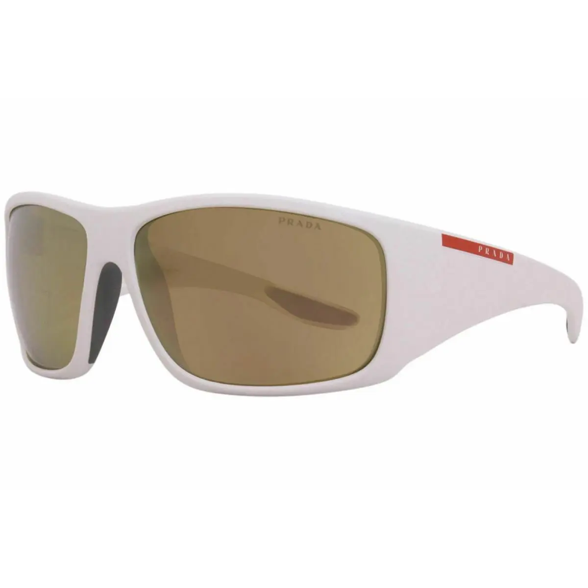 Sunglasses SPS04V AAI5N2 White Frame / Brown Polarized Mirror Lens by Prada