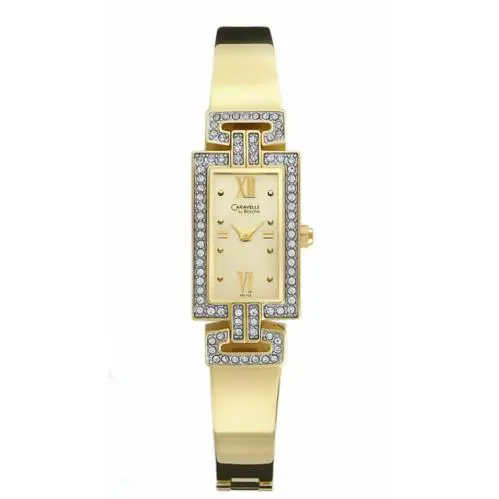 by Bulova 45L102 Women`s Gold Tone Bangle Watch by Caravelle