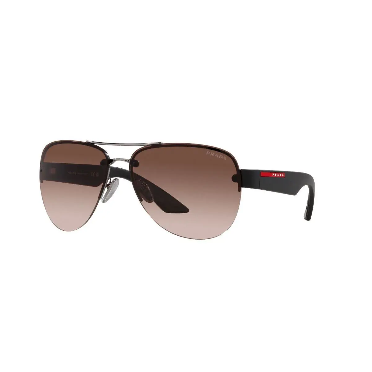 Prada Linea Rossa PS 55YS Gunmetal/brown Shaded 5AV-02P Sunglasses