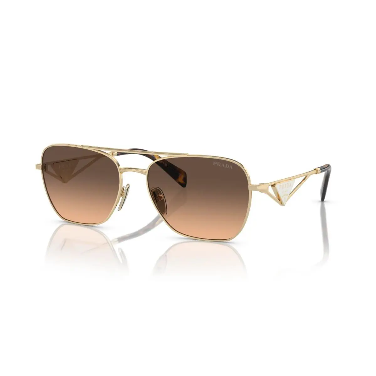 Prada PR A50S Pale Gold/brown Grey Shaded ZVN-50C Sunglasses
