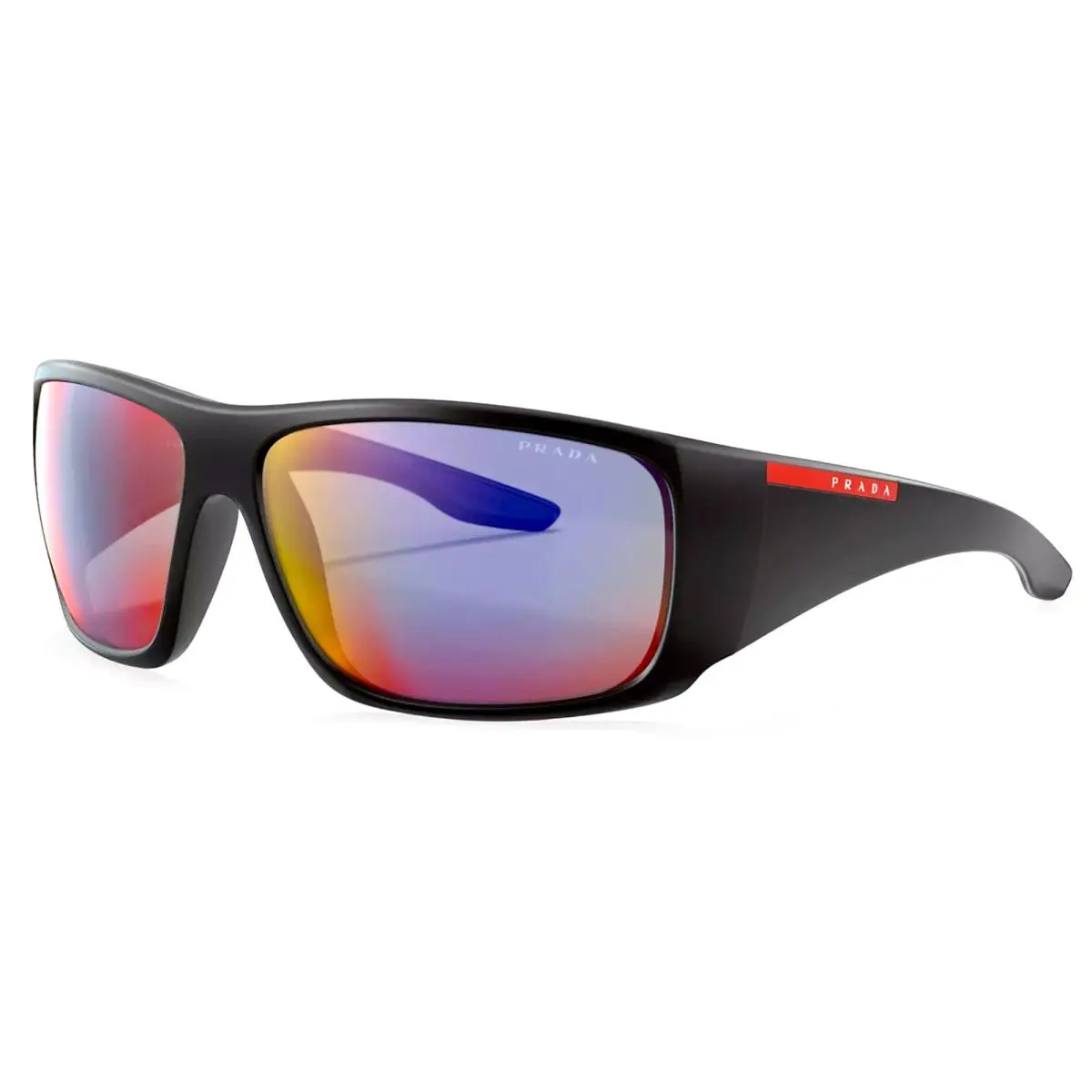 Prada Sunglasses Sps 04V 1BO-9Q1 66-14 Matte Black Frames Grey Lenses W/red