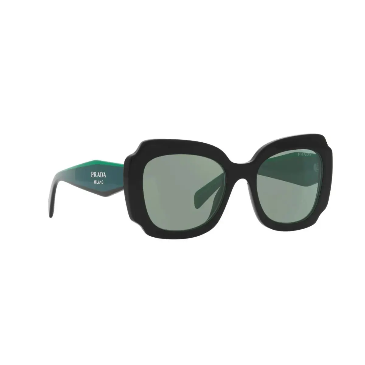 Prada 16YS 1AB08Q Black-azure Mirror Internal Silver Sunglasses 52MM