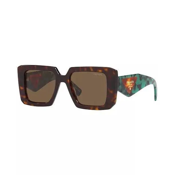 Prada Sunglasses PR 23YS 2AU06B Tortoise Green Dark Brown Lens