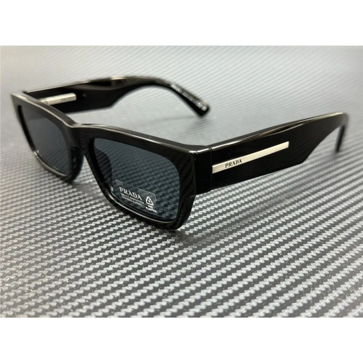 Prada PR A03S 16K07T Black Blue Vintage Men`s 56 mm Sunglasses