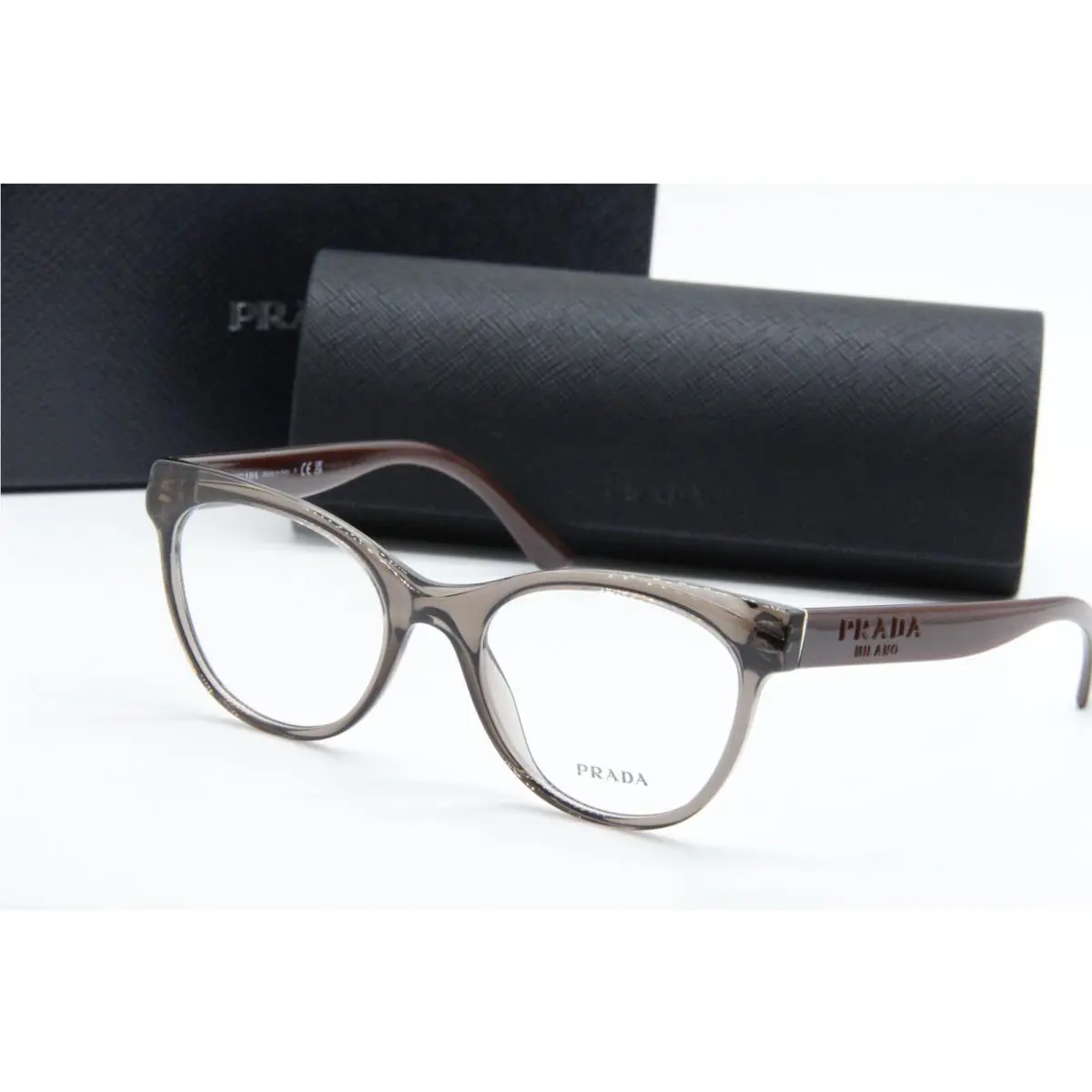 Prada Vpr 05W 05M-1O1 Transparent Brown Eyeglasses W/case 51-19